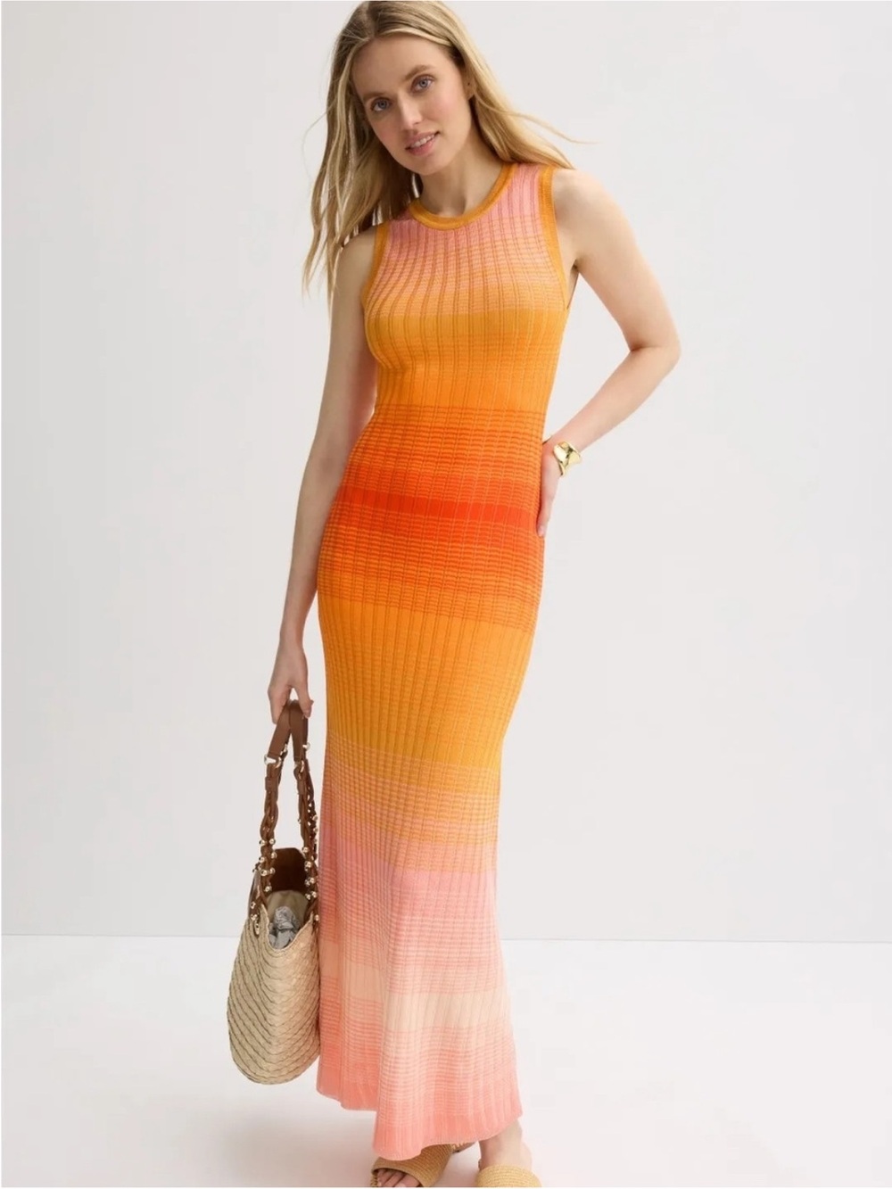 Maje Tie-Dye Knit Maxi Dress, Size US 4/6